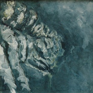 External Space l,  Oil on voile, image size 57cm x 57cm.